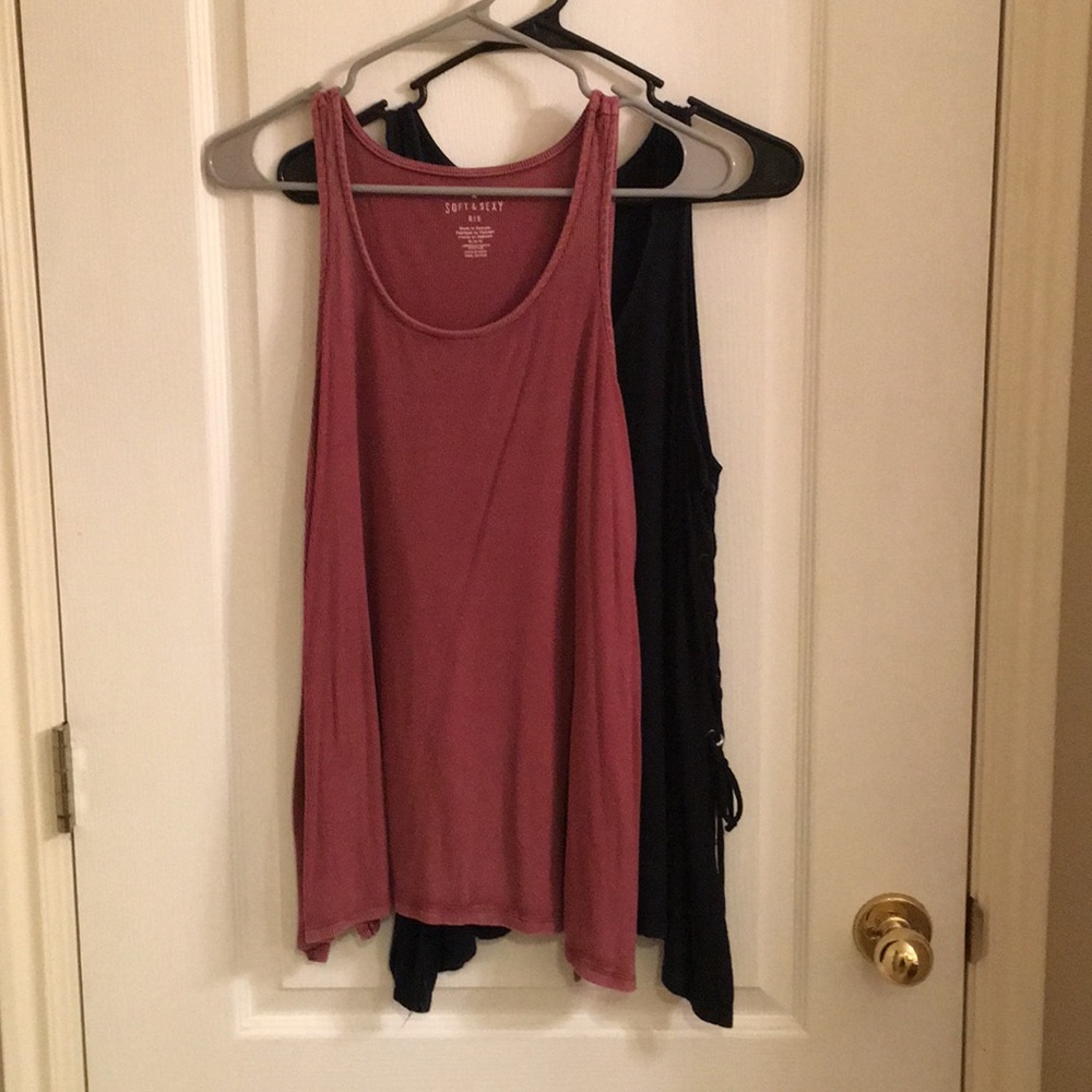 Lace up side soft & sexy tanks